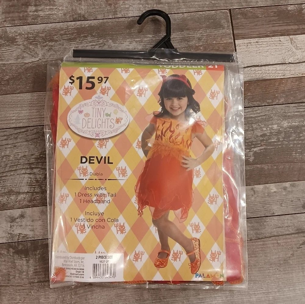 Palamo Tiny Delights Red And Orange Devil Dress Halloween Costume Size 2T
